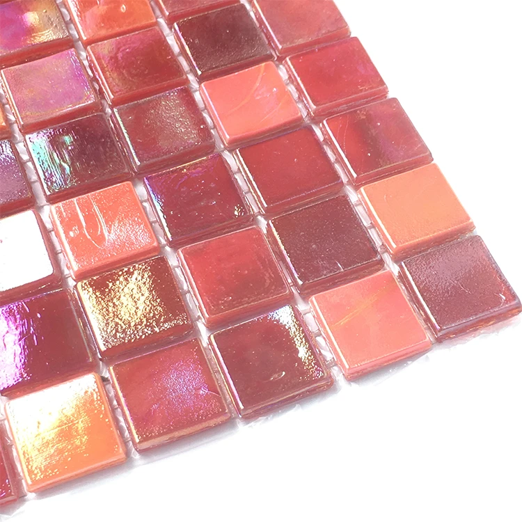 New arrive Red glass mosaic tiles  iridescent effect mosaic hot sale bathroom wall and  floor brick