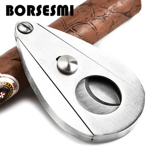 New creative stainless steel cigar scissors Metal Guillotine smoking accessories Double Blades Cigar Cutter