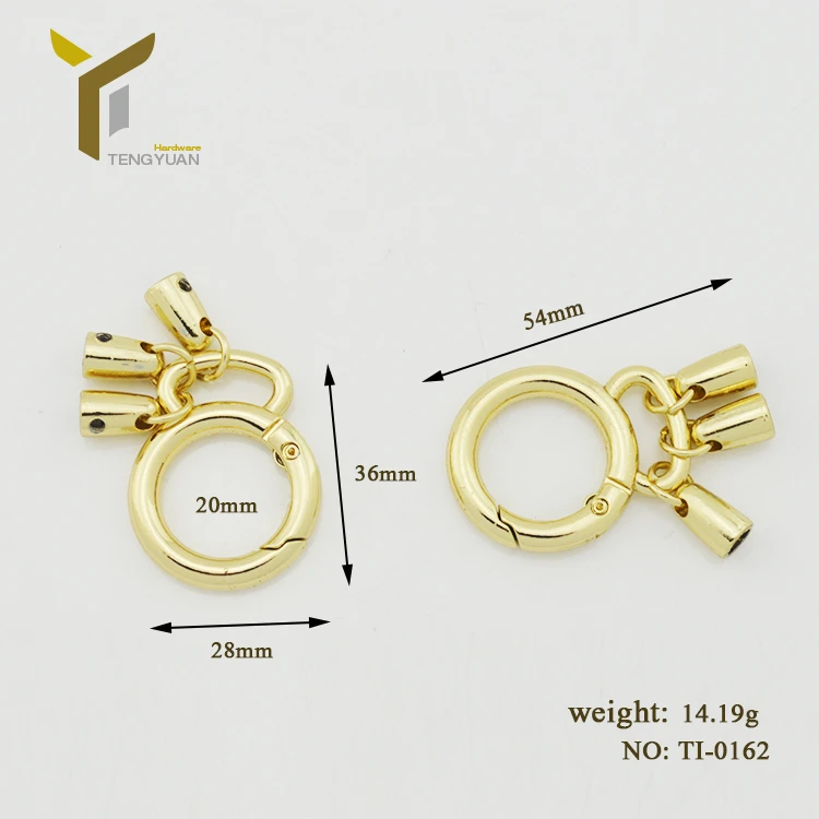 New design handbag snap hook opening ring, wholesale decorative hardware accessories
