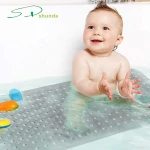 New Design Perfect Non Slip Mats Machine Washable Bathtub Bath Mat for Tub and Shower Mat with Drain Holes & Suction