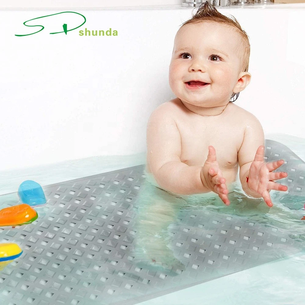 New Design Perfect Non Slip Mats Machine Washable Bathtub Bath Mat for Tub and Shower Mat with Drain Holes &amp; Suction