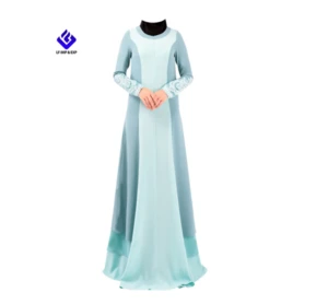 New Hot Elegant Muslim Maxi Dress With Long Sleeves Spring Autumn Long Robes Dresses Ladies Middle East Islamic Clothing