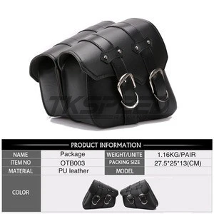 New Pair Motorcycle Left Right Saddle Pouches Side Engine PU Leather Bags for Universal Tools For Sportster Chopper Bike