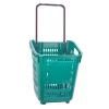 New PP materials 55L plastic supermarket grocery rolling shopping baskets cart with wheels wholesale