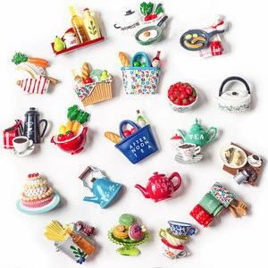 New Products Release Hotsale Custom Afternoon Tea 3D Food Sublimation Resin Fridge Magnets For Home Decor