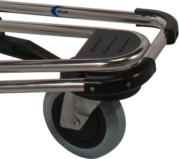 New stainless steel airport trolley