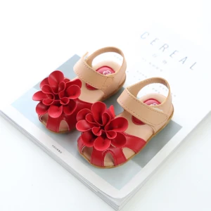 New Wholesale Manufacturers Summer Casual Leather With Flowers Children Girl Kid Shoes