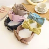 New Wide Bow Metal Chain Headband Hair Accessories 2021 Women Korean Spring Solid Color Headbands Hairband