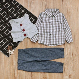 Newborn Toddler Baby Cute Boy Waistcoat+Pants+Shirt Outfit Clothes Set Suit 3pcs boys clothing set