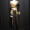 Night Club Fashion Golden Mirror Dress For Host Evening Party Clothing Club GoGo Bar DJ Leading Dance Stage Show Costume