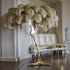 Northern Ostrich Feather Gold Copper Brass Resin Floor Lamp Feather Standing Lamps For Living Room Floor Light