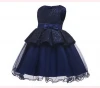 OEM and ODM factory dark blue new kids dress for party
