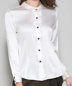 oem clothing custom silk satin/charmeuse 100% pure silk shirt women buttons up with long sleeve