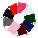 OEM Custom Coloful Velvet Pouches Jewelry Packaging Display Velvet Drawstring Packing Gift Bags & Pouches