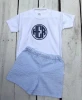 OEM design Hot Sale Seersucker boys shorts matching seersucker gingham clothing set for children