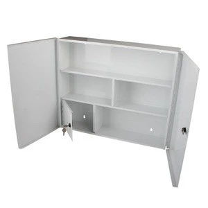 OEM High Quality wall mounted Survival Standard lockable white metal First Aid Kit Cabinet with two doors