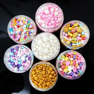 OEM New Party Baking Supplies New Edible Cake Decor Rainbow Colorful Candy Crown Sugar Pearl Beads Sprinkles