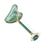 OEM ODM Skin Care Facial Massage Tool Anti Aging High  Nephrite Green Aventurine Jade Roller And Gua sha Tools Set With Box