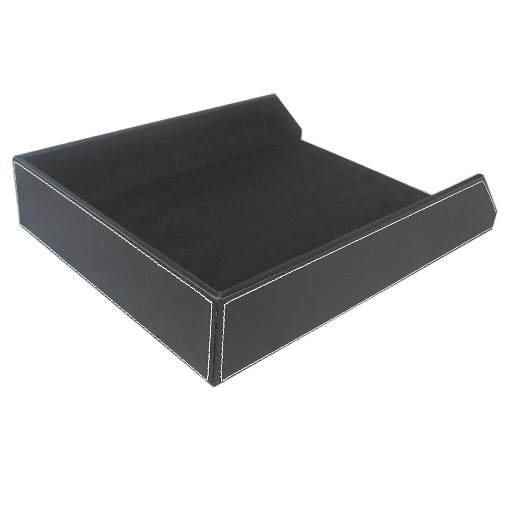 Office stationery desktop organize leather letter tray leather file tray