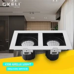 OKELI Building Project Grille Light Square White housing CE RoHs certificate COB Adjustable 360 Degree Recessed Down light 8w  100*100