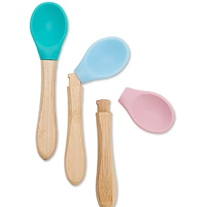 Organic Baby Utensils bamboo wooden silicone spoons products
