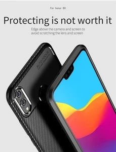 Original iPaky Carbon Fiber Soft Slim TPU Phone Cases  Cover Brushed ShockProof Shell Case For Huawei P20 Lite Nova 3