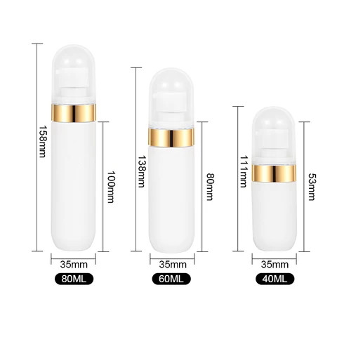 Oval Plastic Refill Pocket Size White Design 40Ml 60ml 80ml Bottle Atomizer Mist Spray Bottle