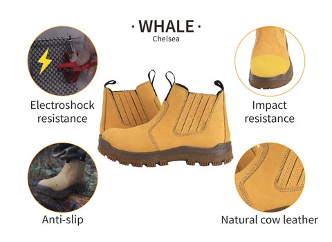 PINNIP Fashionable Safety Shoes, First-Layer Cowhide, Impact-Resistant, Electric Shock-Resistant