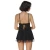 Import plus size women  black flirty lace and microfiber lingerie babydoll with g-string from China