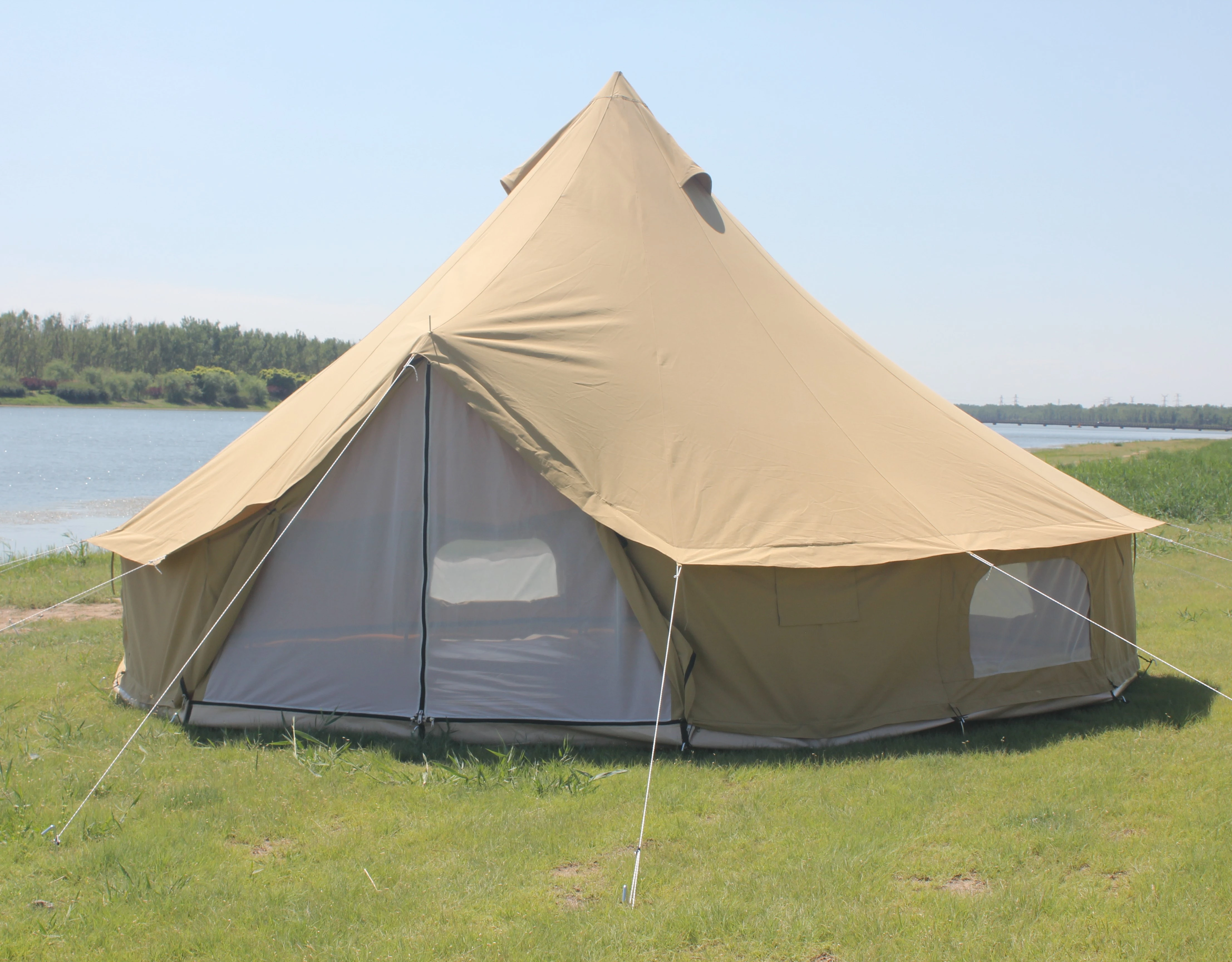 Polyester cotton 4m bell tent outdoor camping round base floor