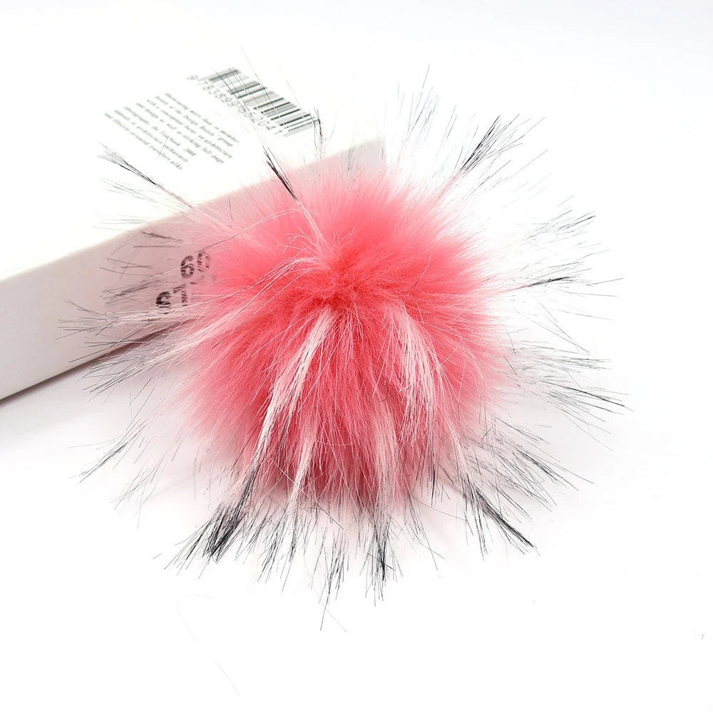 Pompom Pom Ball with Snap SF0579 Factory Wholesale Fake Fox Fur or Faux Raccoon Fur Plastic Bag Bag Pendant Women Dry-cleaned