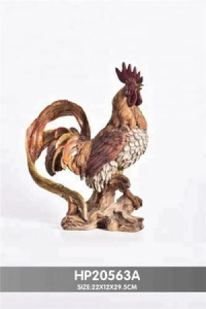 Popular Handcrafted Polyresin Garden Decor Splendid Rooster Statue