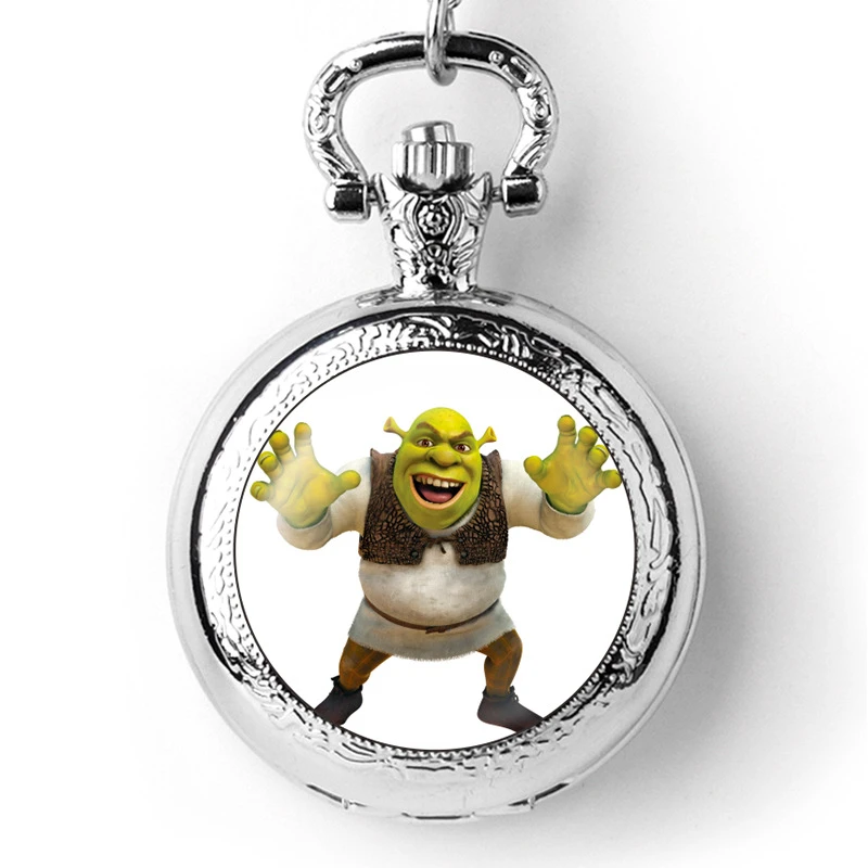 Popular monster Shrek pocket watch quartz hanging chain watch student simple watch
