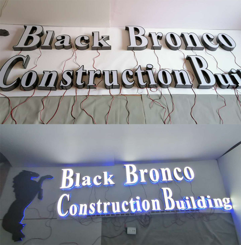 Buy Powder Painted Signage Wall Mounted Frontlit & Backlit Led Acrylic ...
