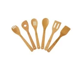 Premium Kitchen Cooking Utensils Bamboo Spoon Spatula, 100% Bamboo, 6 of Set