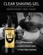 Private label 250ml organic shaving gel for men beard hair pre shaving refreshed moisturized and free of irritation