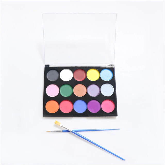 professional face paint body art 15colors water based face paint palette with private label logo