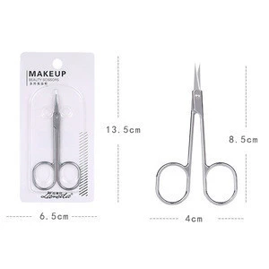 Professional Makeup Curve Tip Cuticle Nail SS Silver Eyebrow Cutting Beauty Tool Eyebrow Scissors