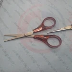 Professional Sharp Makeup Tool  Pink Plastic Handle Eyebrow Shear Straight Tip  Scissors