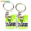 Promotion Custom Own Logo Charms Soft PVC Keyring Chain With Key