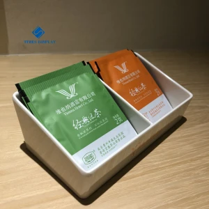 promotional fancy mold design white ABS holder Hotel Amenity Tray for tea bags