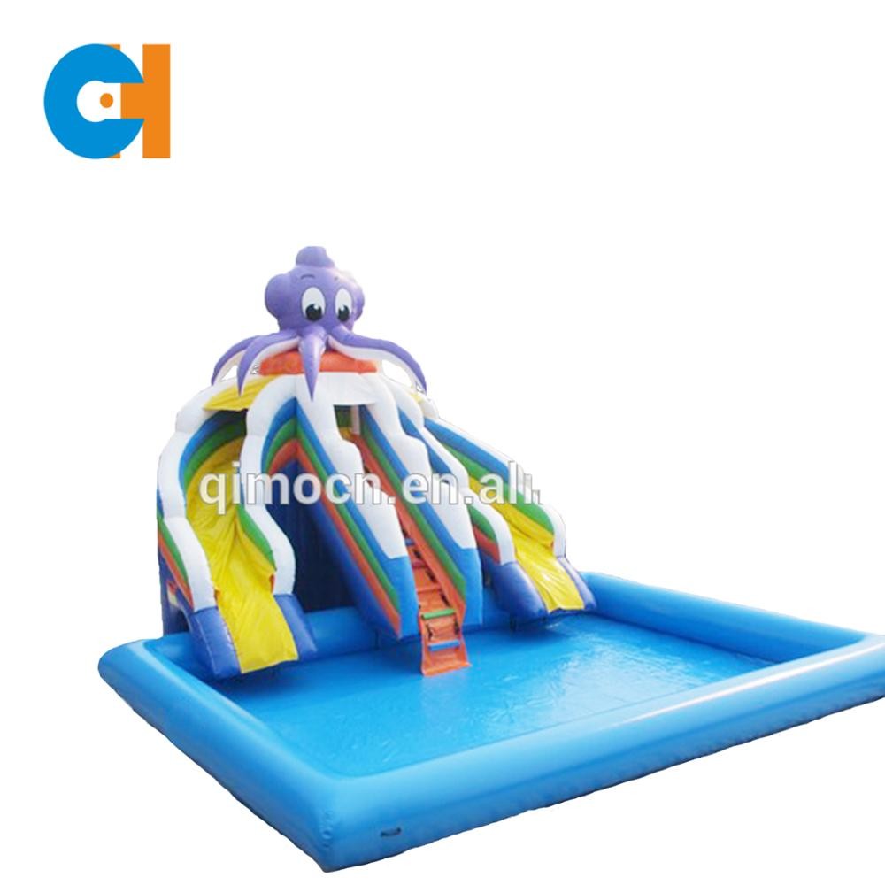 Promotional inflatables octopus water slide with pool ,giant inflatable water slide for adult, 0.55mm pvc inflatable slide