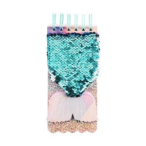 Promotional Mermaid Sequins Spiral Memo Pad Hot On Sale Notepad