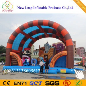 PVC inflatable fun city brown inflatable bounce house slide Playground Amusement Park