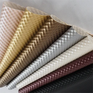 PVC Synthetic Leather Metal Embossing Plain Faux Leather