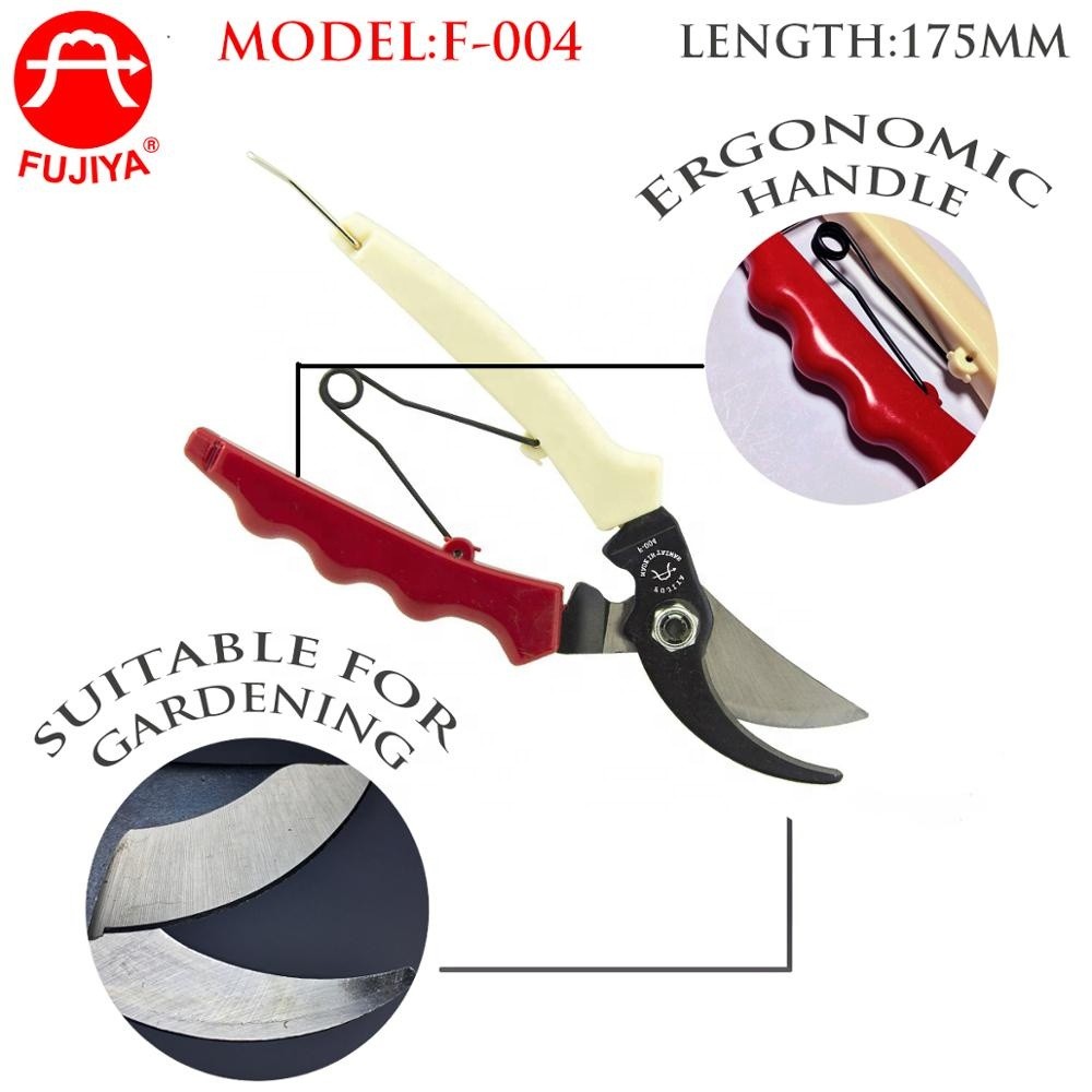 Quality Assured Bypass Pruning Shears for Gardening  l SK-5 Blade with PTFE coated l PVC Ergonomic handle l Spring Function l