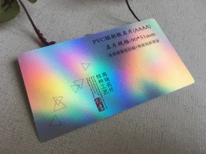 Rainbow Holographic Shiny Professional production business card printing gold foil business card