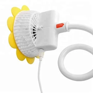 Rechargeable 5V/1A baby flexible mini sun flower clip fan products