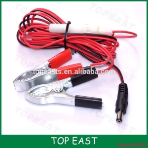 RED Black booster clamps jump lead cable battery clip charging covered with fuse protect