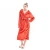 Import Red V-neck Long Plush Robe Warm Hooded Soft Fleece Womens Bathrobe from China